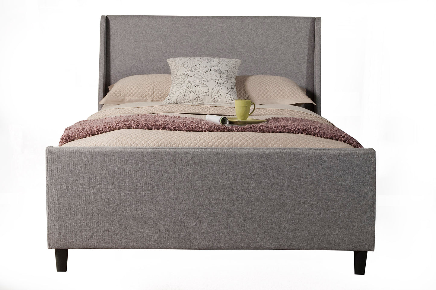 Amber California King Upholstered Bed, Grey Linen