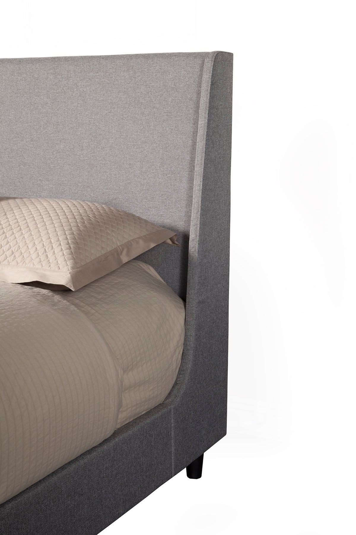 Amber California King Upholstered Bed, Grey Linen