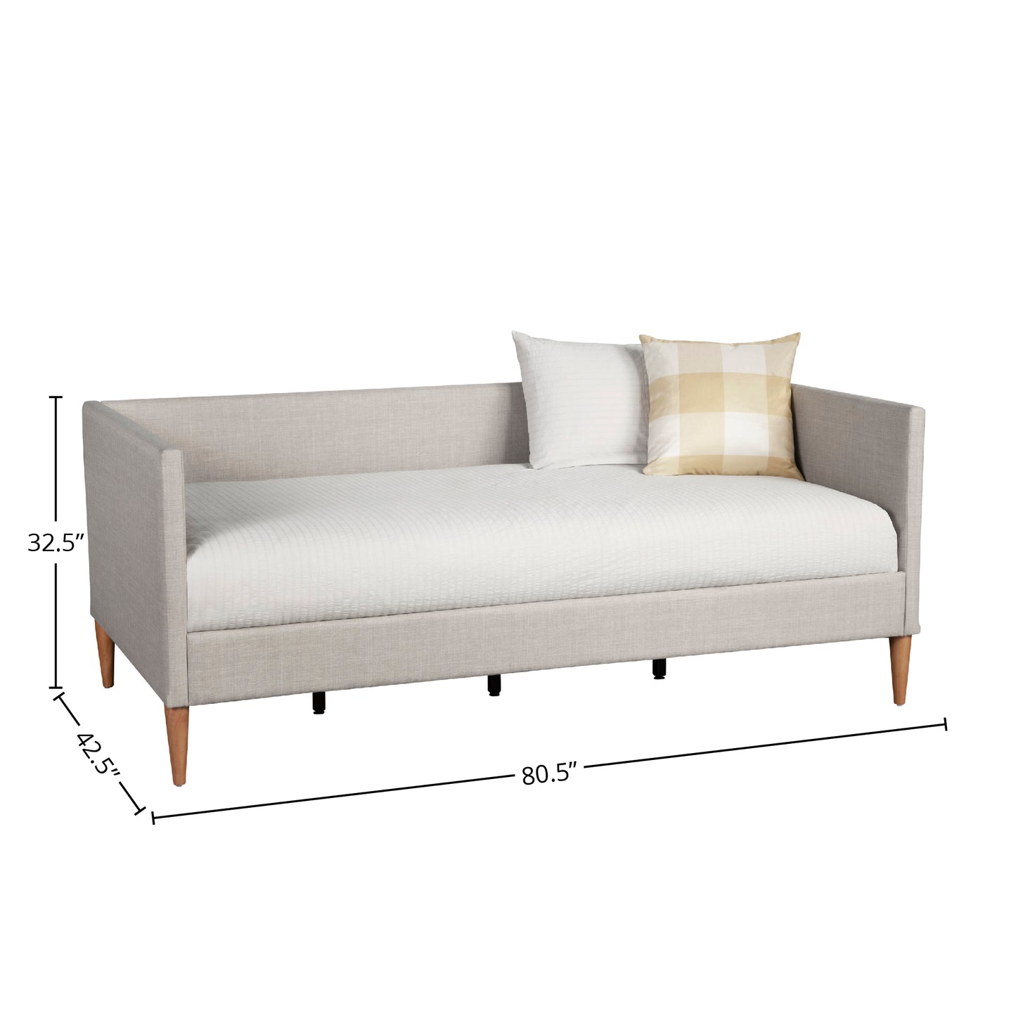 Britney Twin Day Bed, Light Grey Linen