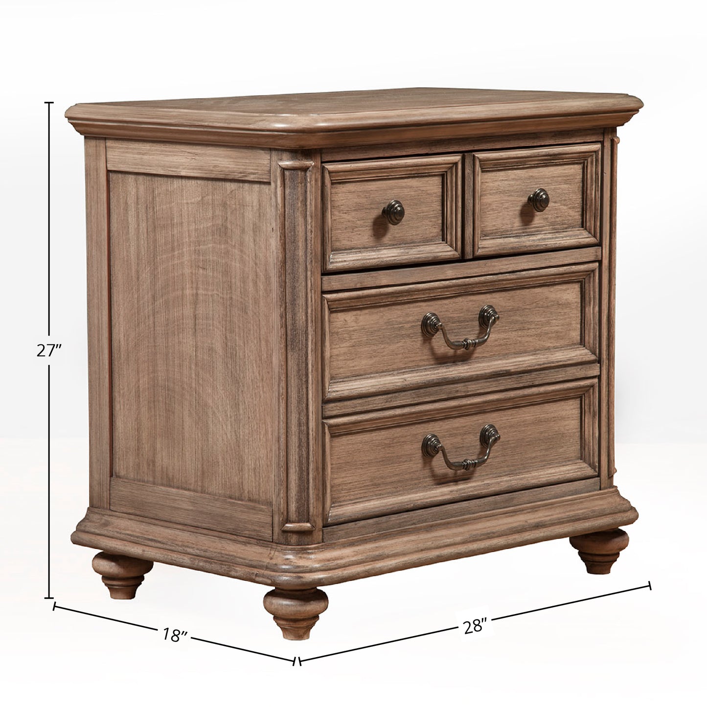 Melbourne 2 Drawer Nightstand, French Truffle