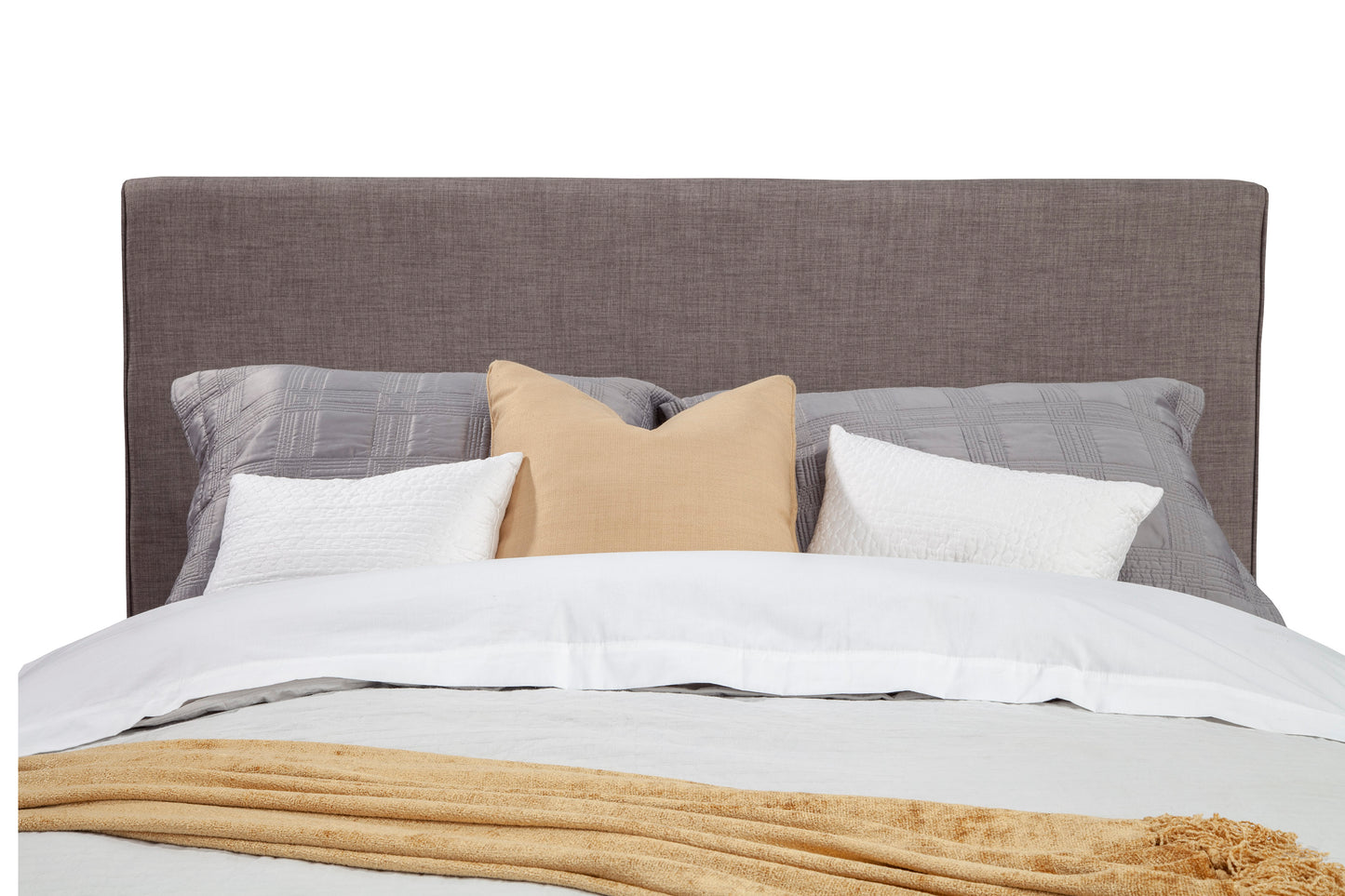 Britney Full Size Upholstered Platform Bed, Dark Grey