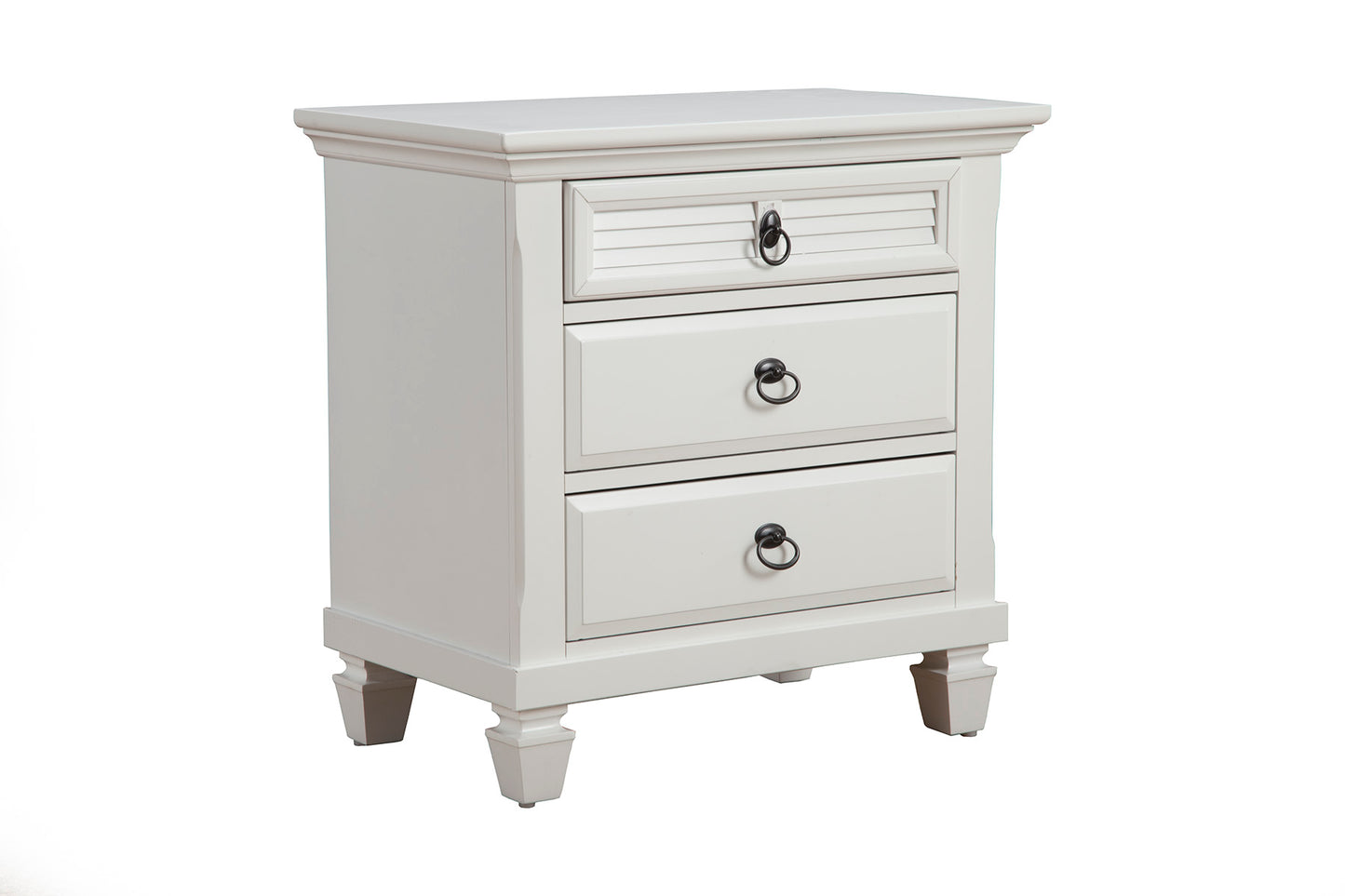 Winchester 3 Drawer Nightstand, White