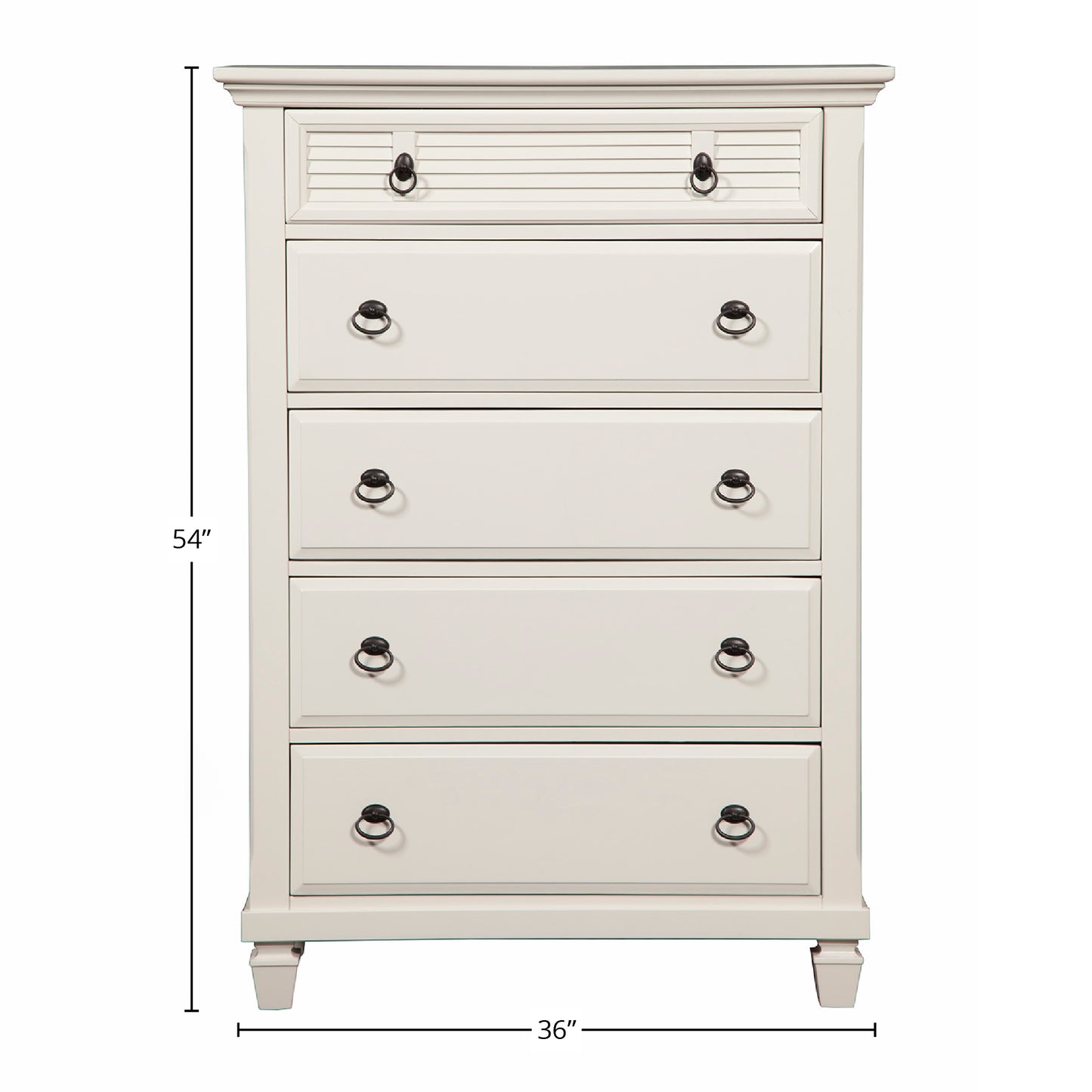 Winchester 5 Drawer Chest, White