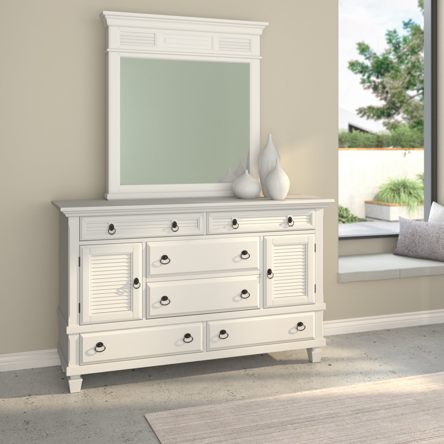 Winchester Mirror, White