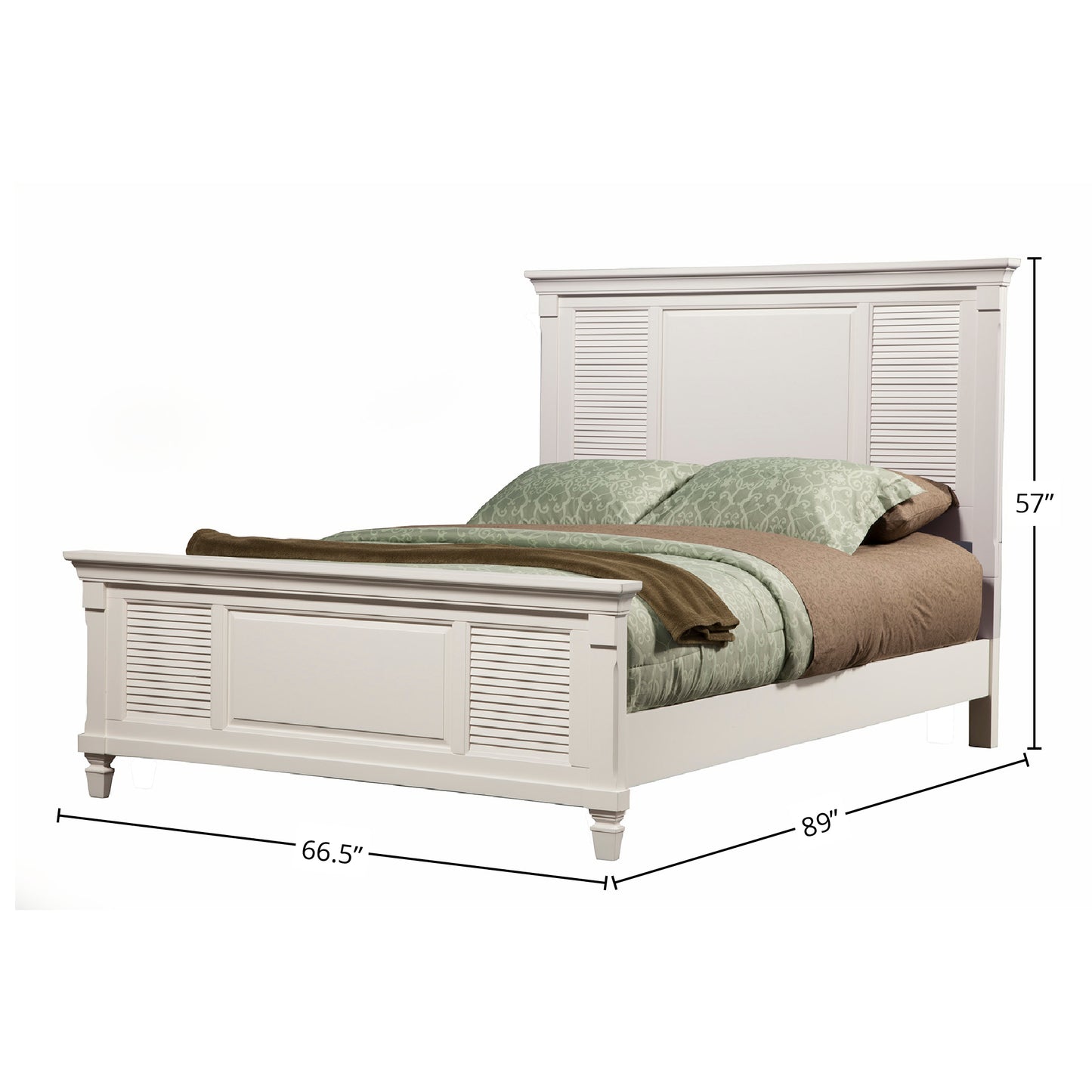 Winchester Queen Shutter Pannel Bed, White