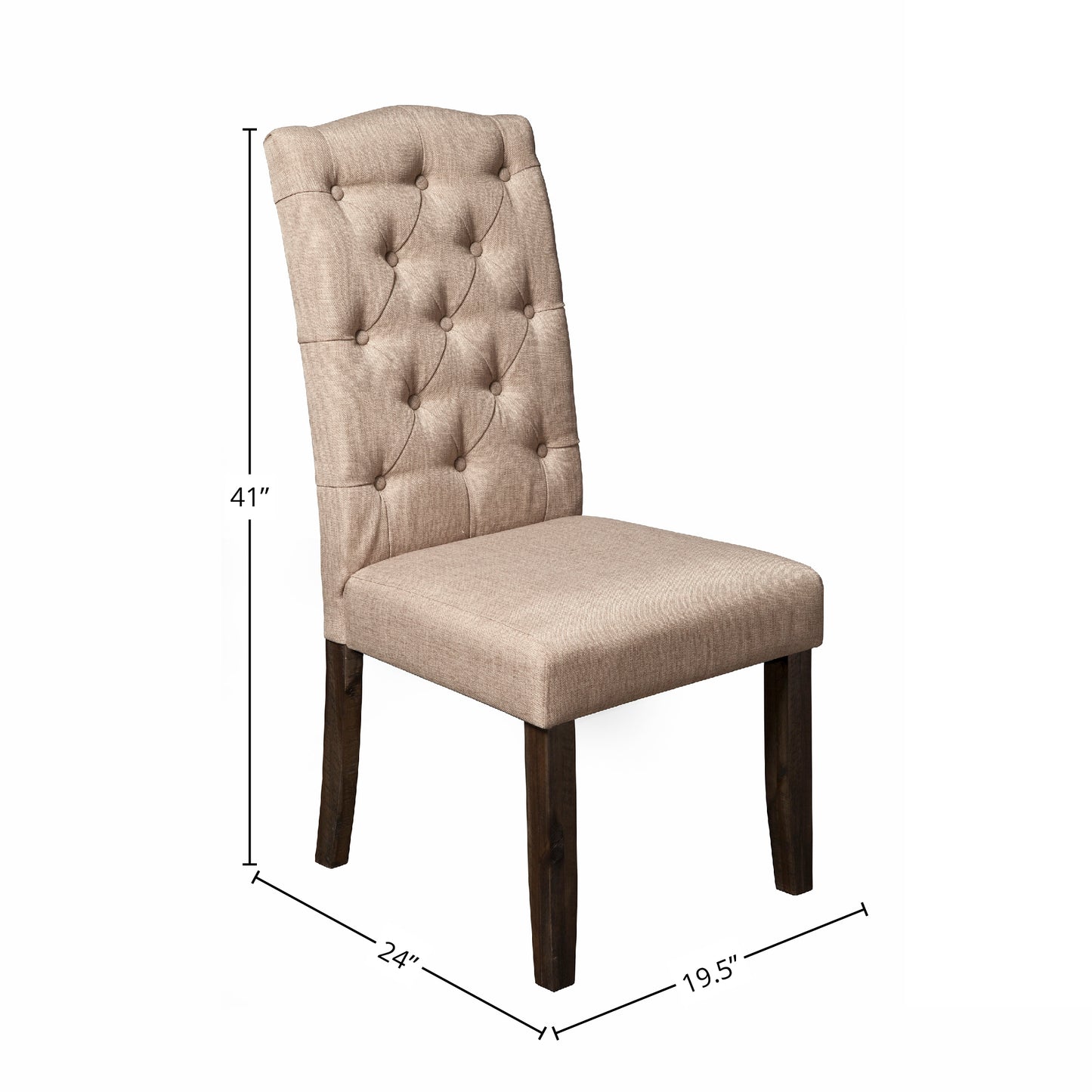 Newberry Set of 2 Button Tufted Parson Chairs, Salvaged Grey