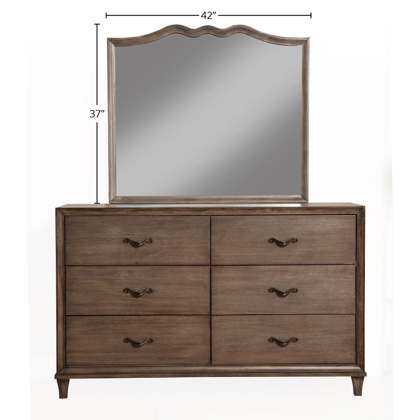 Charleston Mirror, Antique Grey