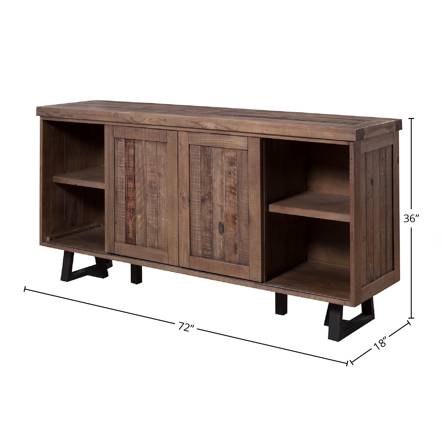 Prairie Sideboard with Wine Holder, Natural/Black