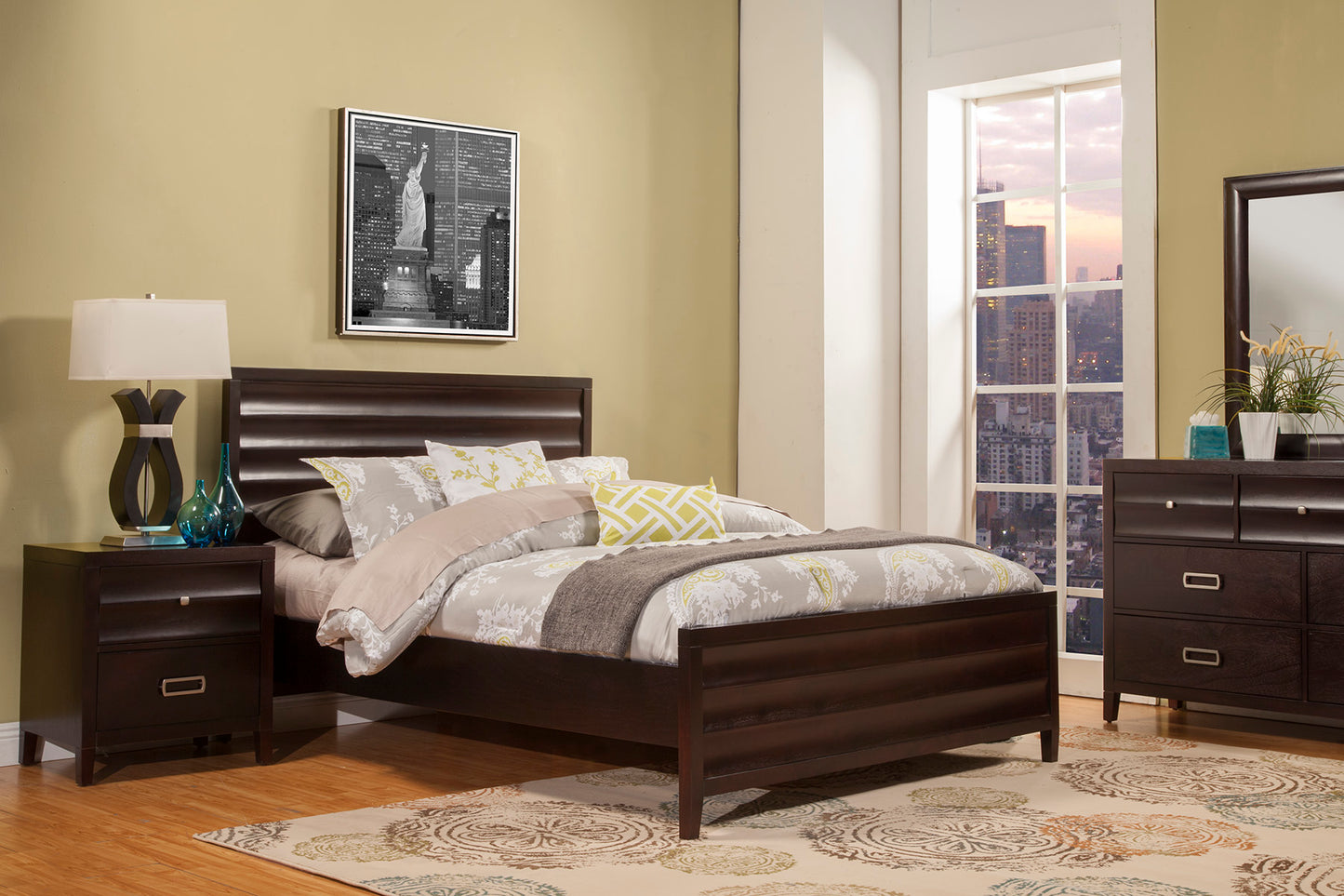 Legacy Queen Panel Bed, Black Cherry