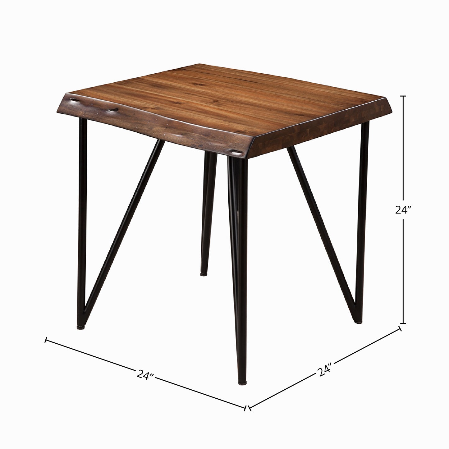 Live Edge End/Lamp Table, Light Walnut