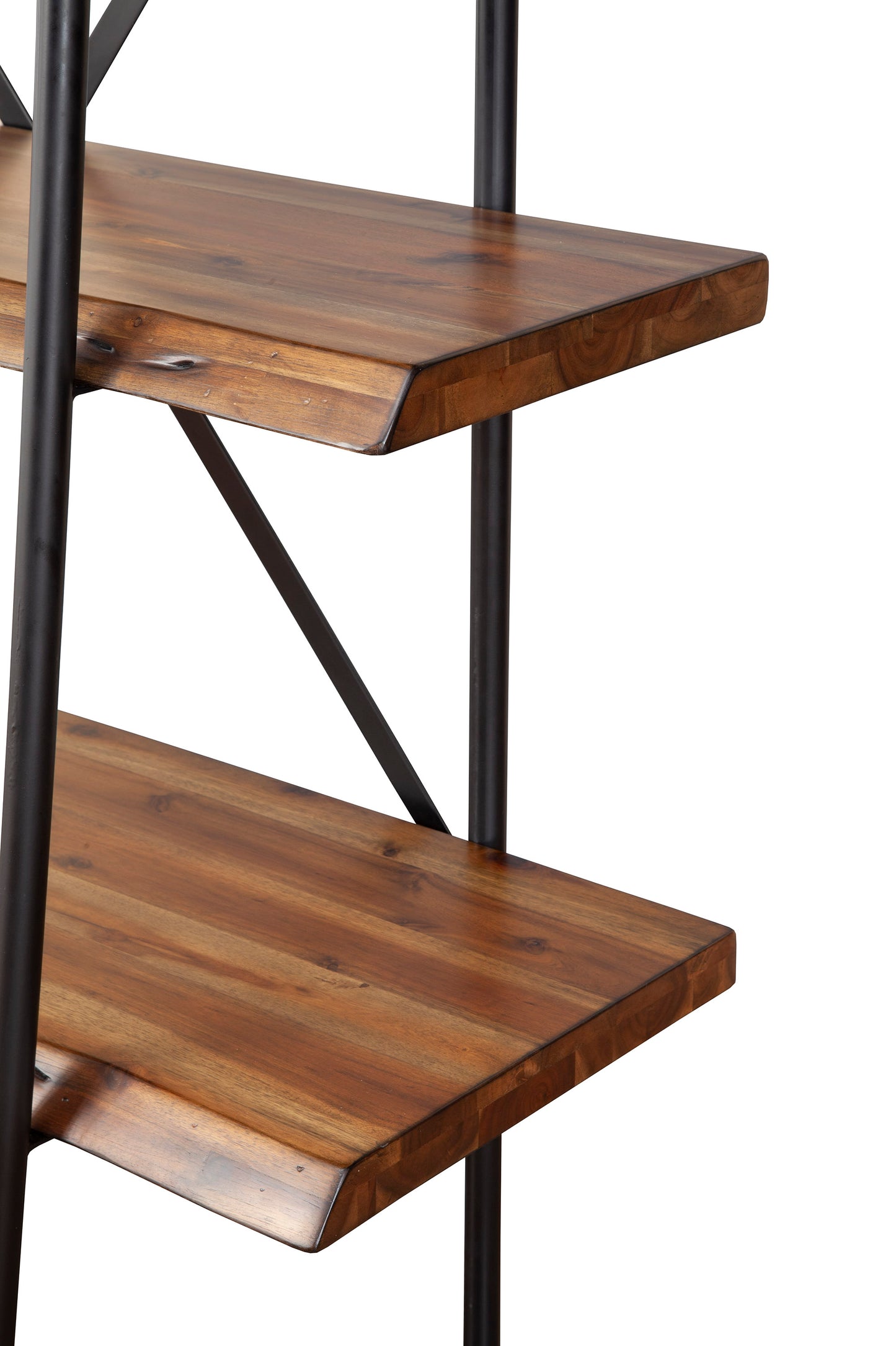 Live Edge 4 Shelf Bookshelf, Light Walnut