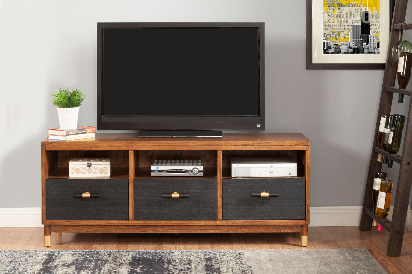 Belham 3 Drawer TV Console