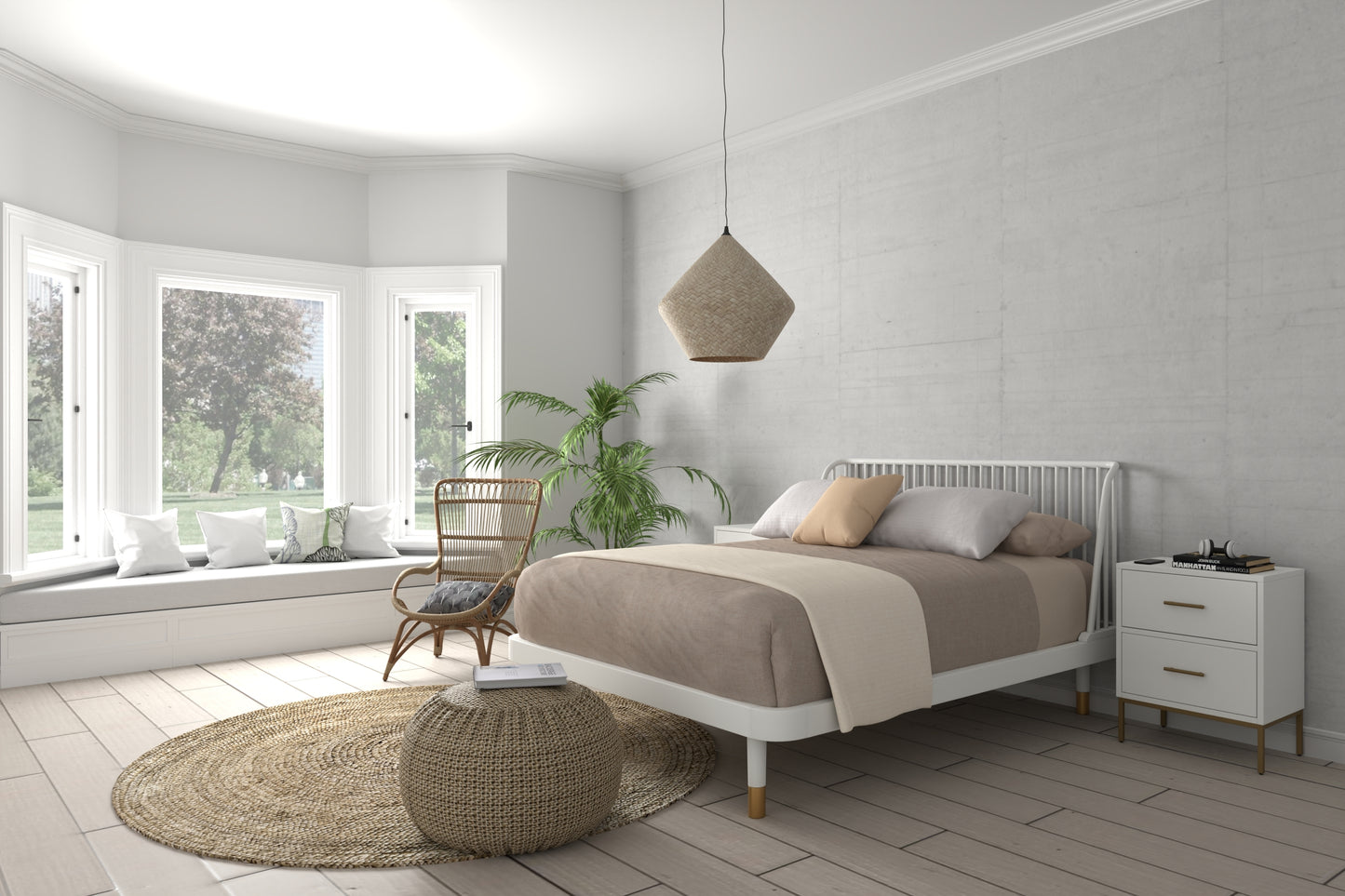 Madelyn Queen Slat Back Platform Bed