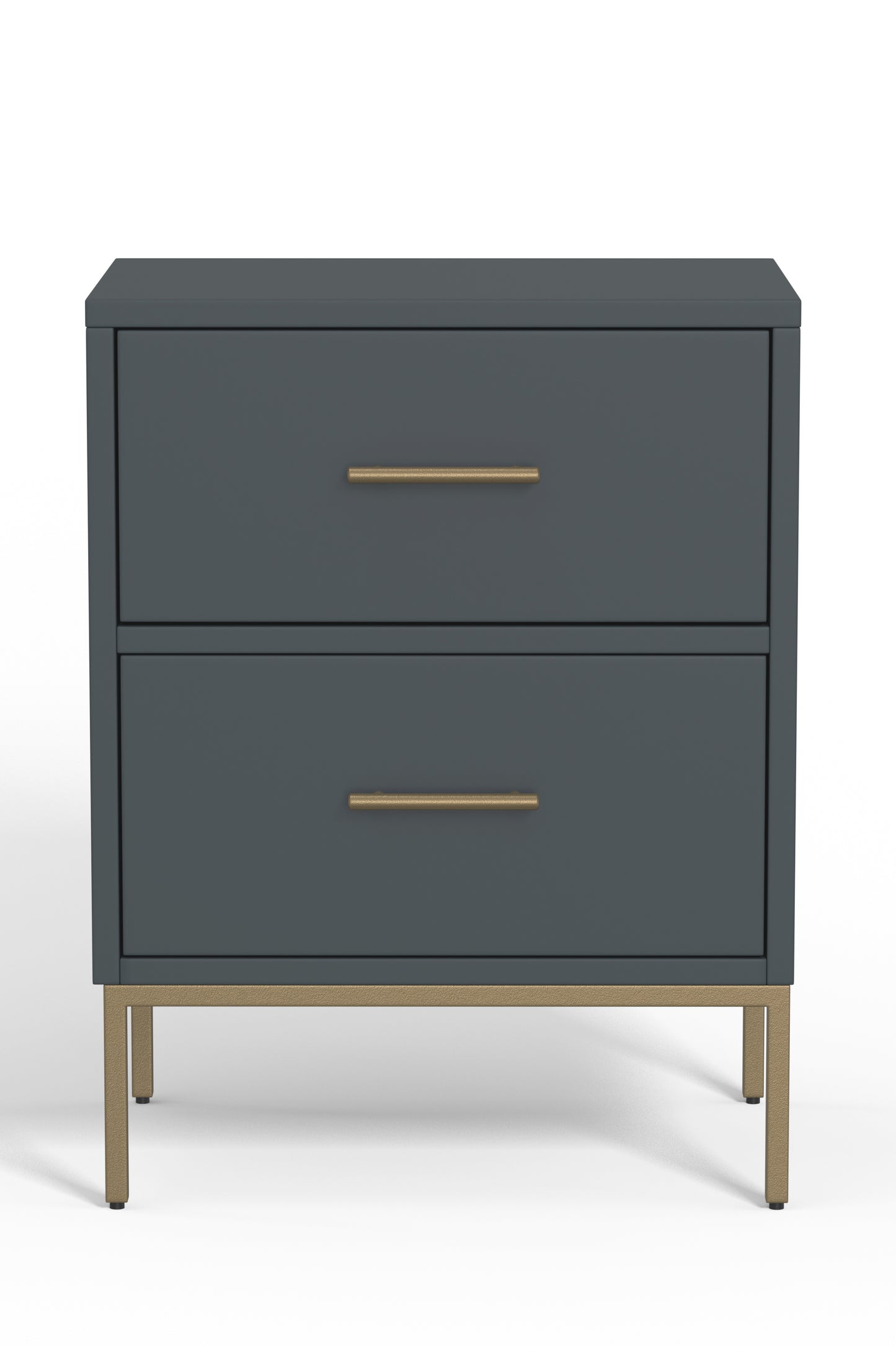 Madelyn Two Drawer Nightstand, Slate Gray