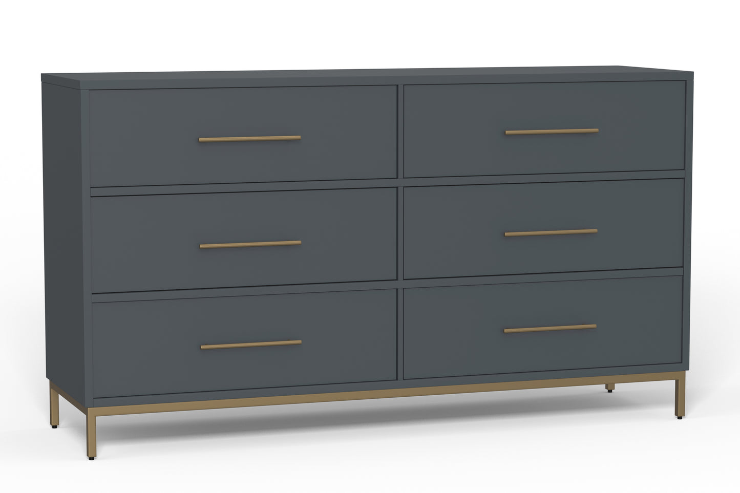 Madelyn Six Drawer Dresser, Slate Gray