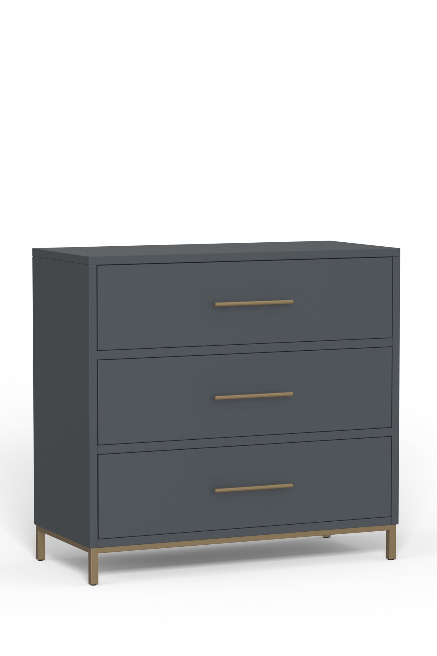 Madelyn Three Drawer Small Chest, Slate Gray