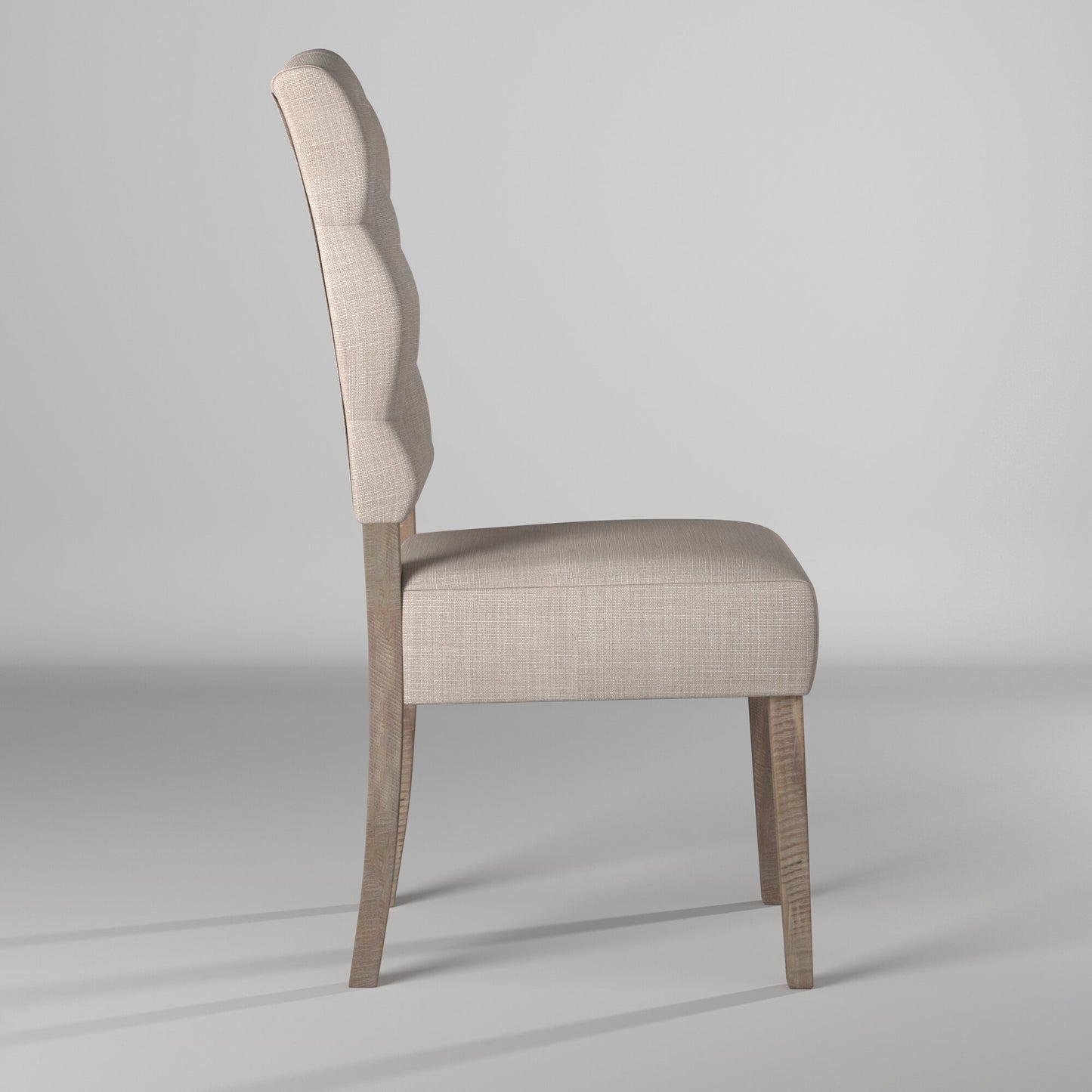 Newberry Set of 2 Button Tufted Parson Chairs, Weathered Natural