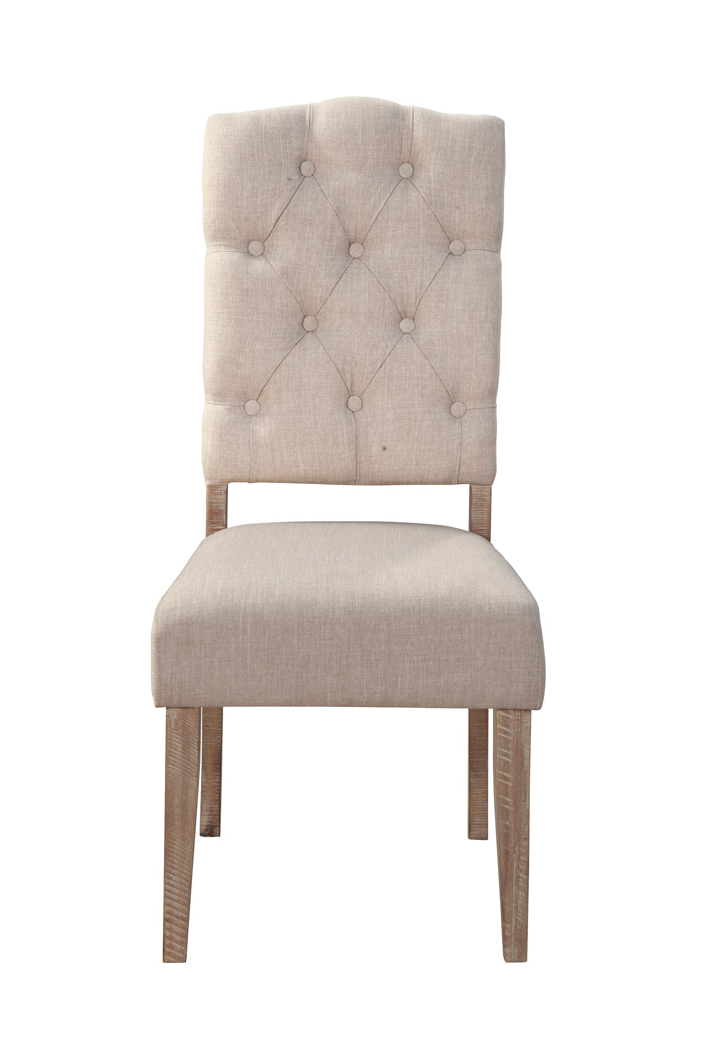 Newberry Set of 2 Button Tufted Parson Chairs, Weathered Natural