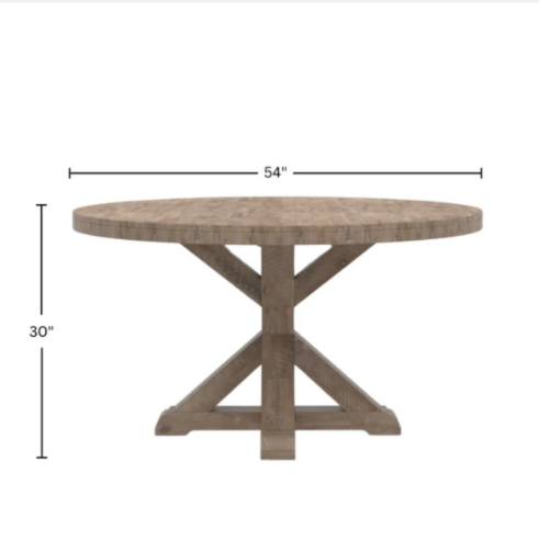 Newberry Round Dining Table, Weathered Natural
