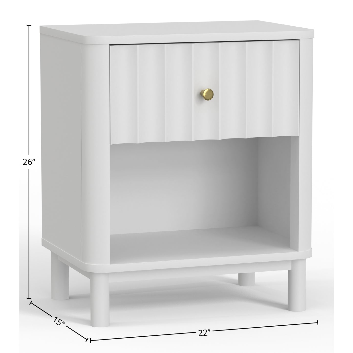 Stapleton 1 Drawer Nightstand, White