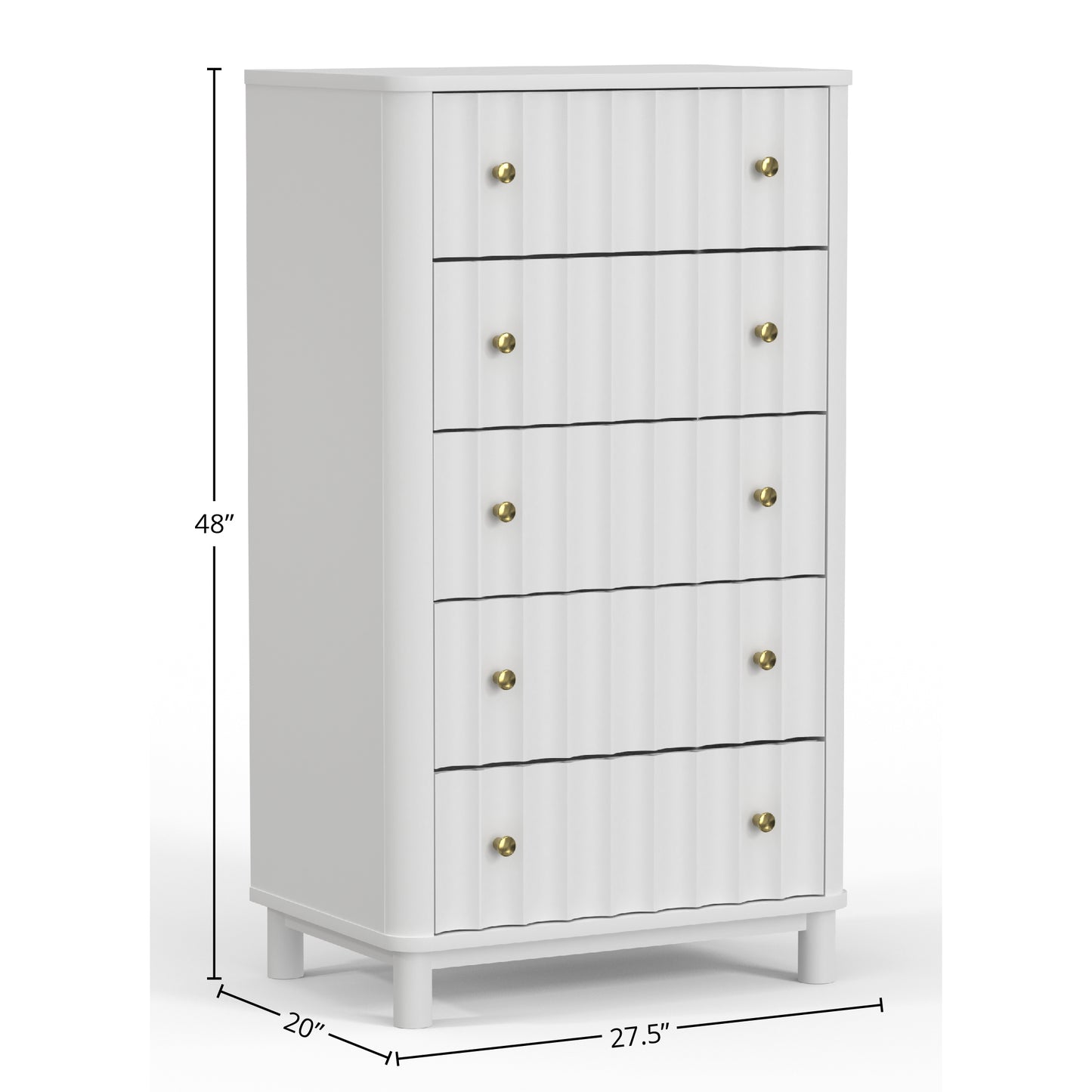 Stapleton 5 Drawer Chest, White