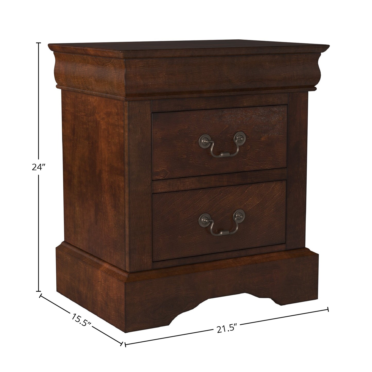 West Haven 2 Drawer Nightstand, Cappuccino