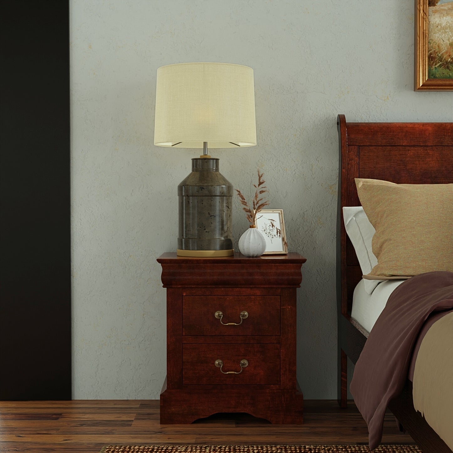West Haven 2 Drawer Nightstand, Cappuccino