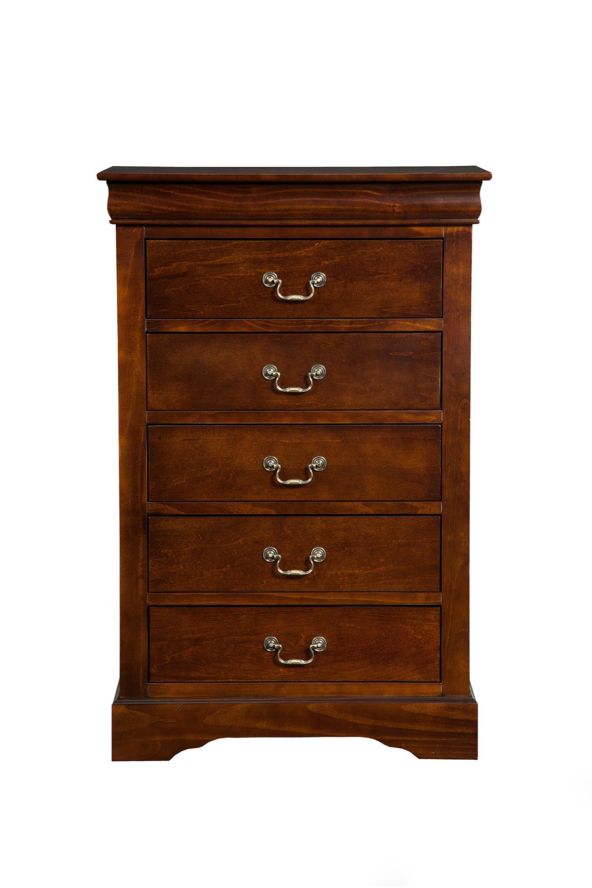 West Haven 5 Drawer Tall Boy Chest, Cappuccino