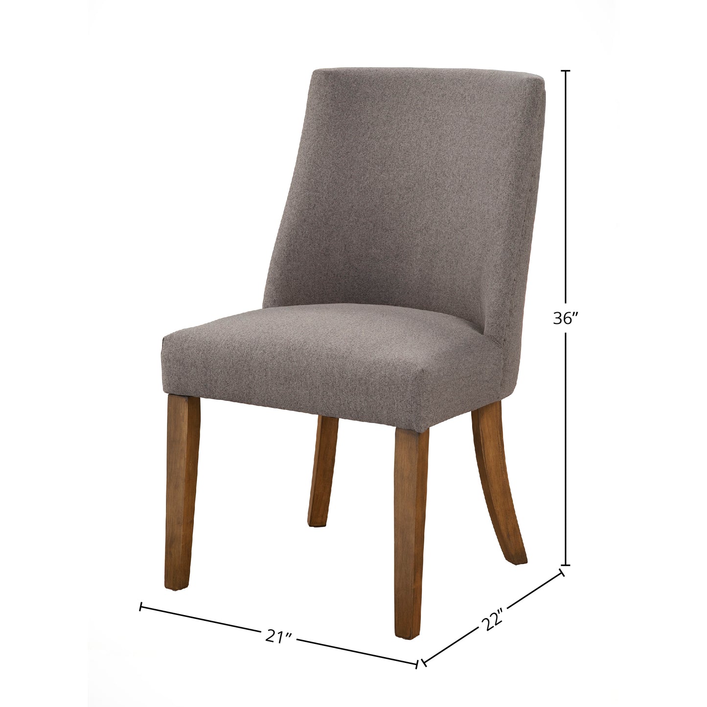 KensingtonSet of 2 Upholstered Parson Chairs, Dark Grey