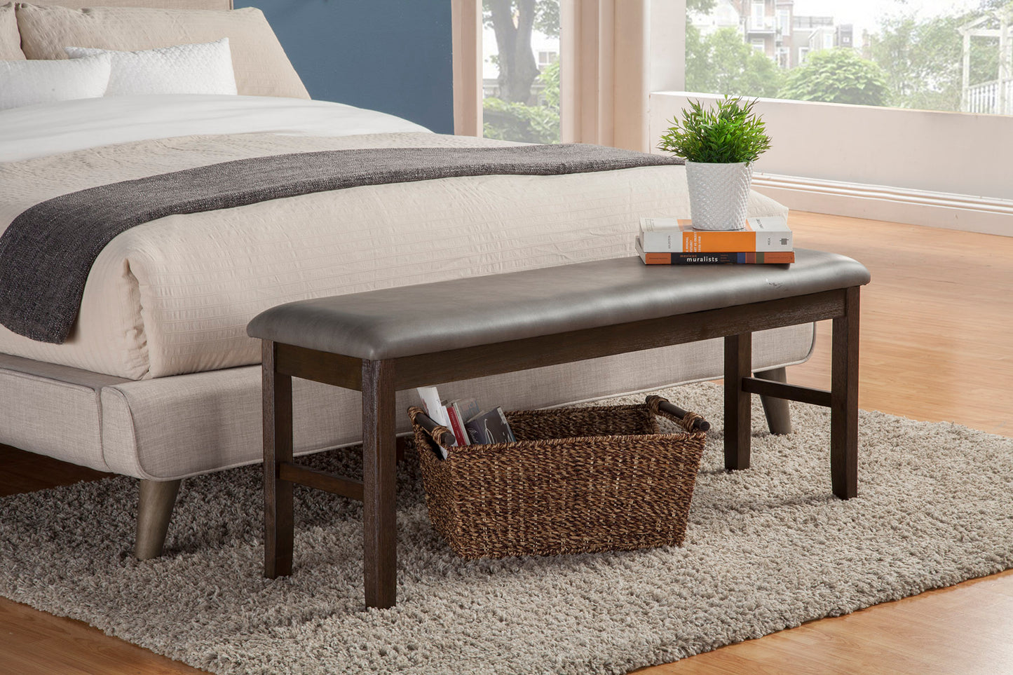 Emery Dining Bench, Walnut