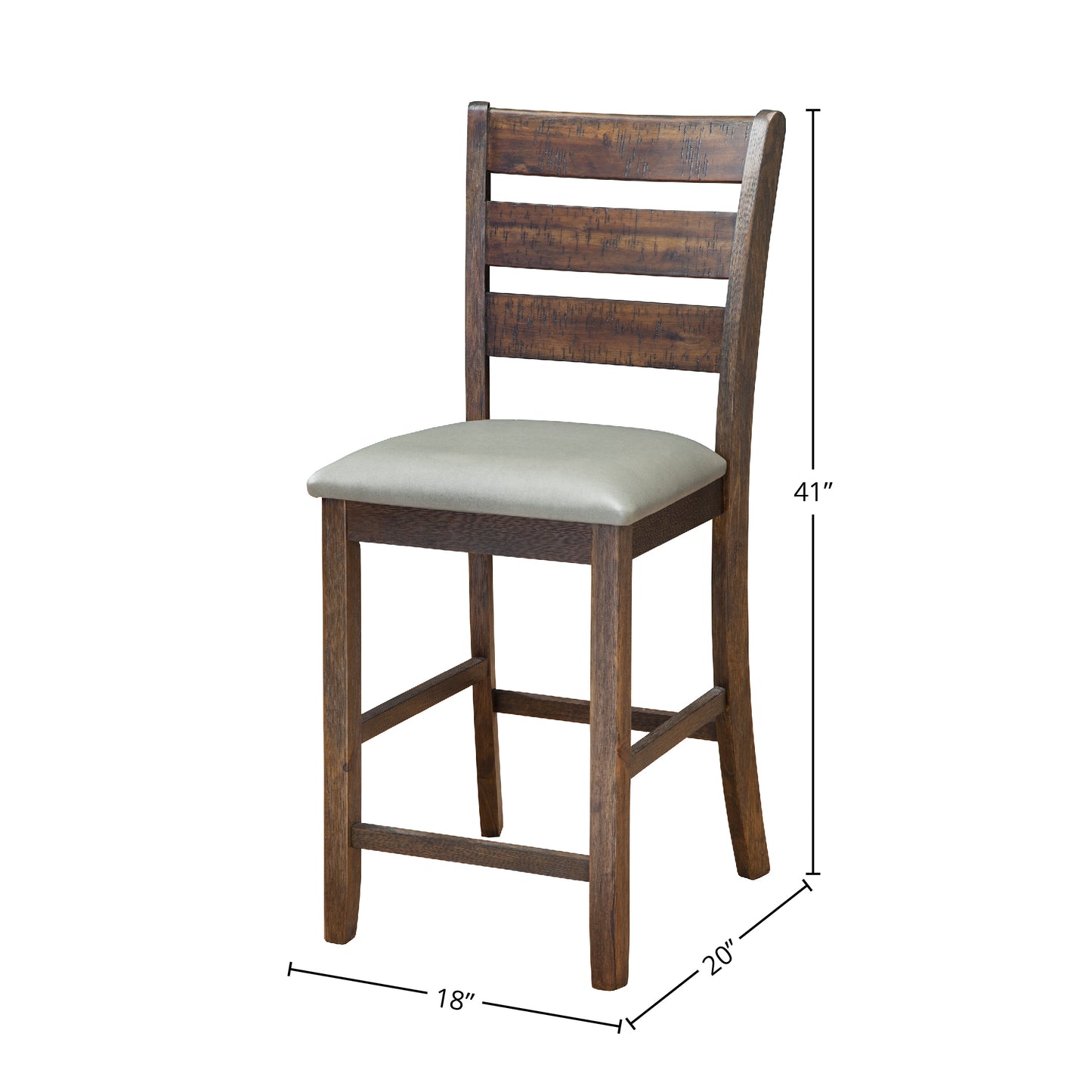 Emery Set of 2 Pub Height Chairs, Walnut