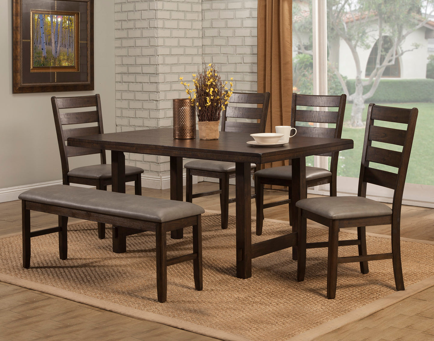 Emery Dining Bench, Walnut