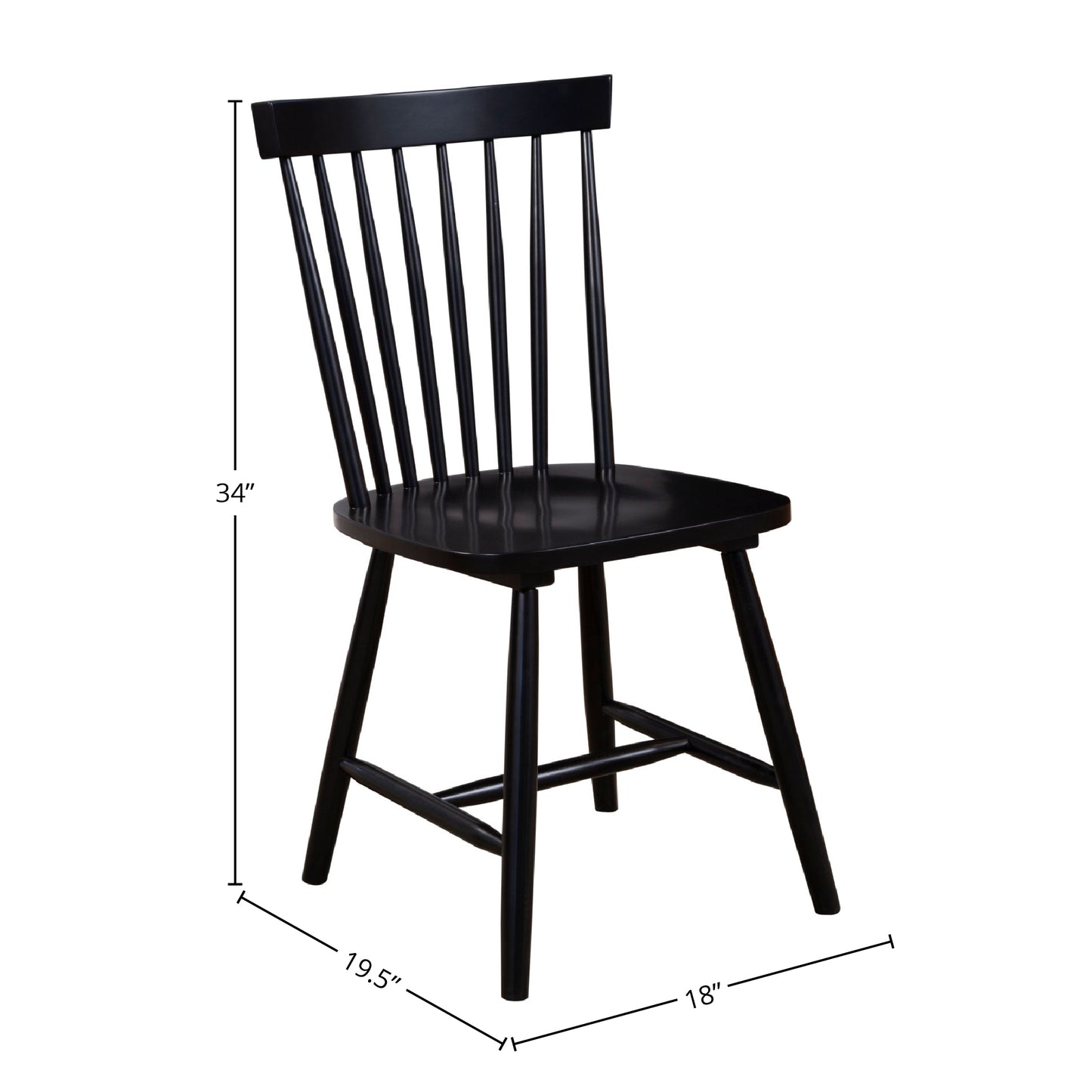 Lyra Set of 2 Side Chairs, Black