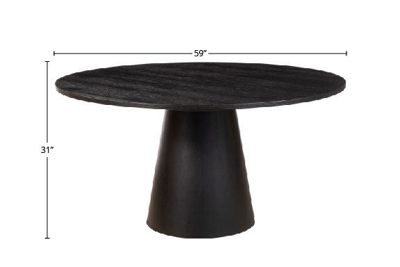 Cove Round 59" Dining Table, Vintage Black