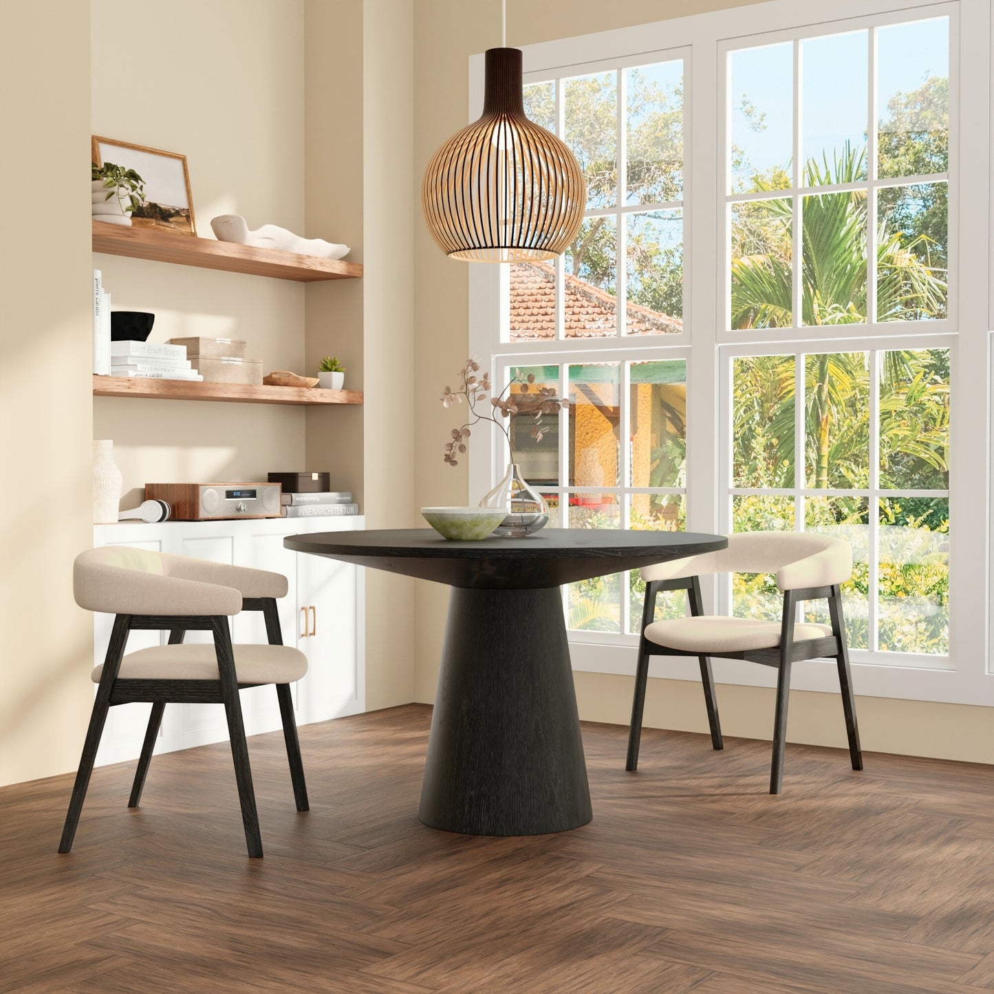 Cove Round 47" Dining Table, Vintage Black