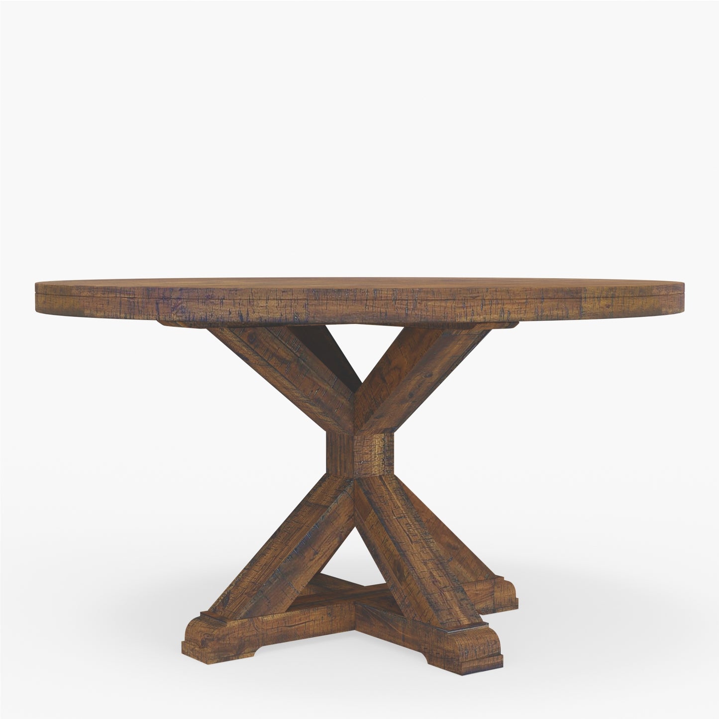 Newberry Round Dining Table, Medium Brown
