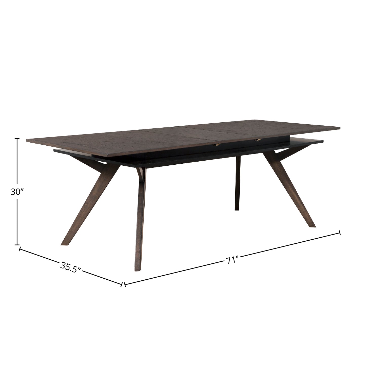 Lennox Rectangular Extension Dining Table, Dark Tobacco