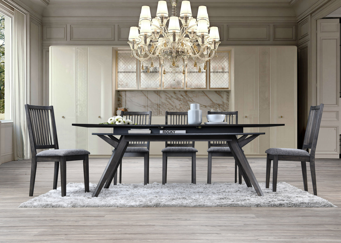 Lennox Rectangular Extension Dining Table, Dark Tobacco