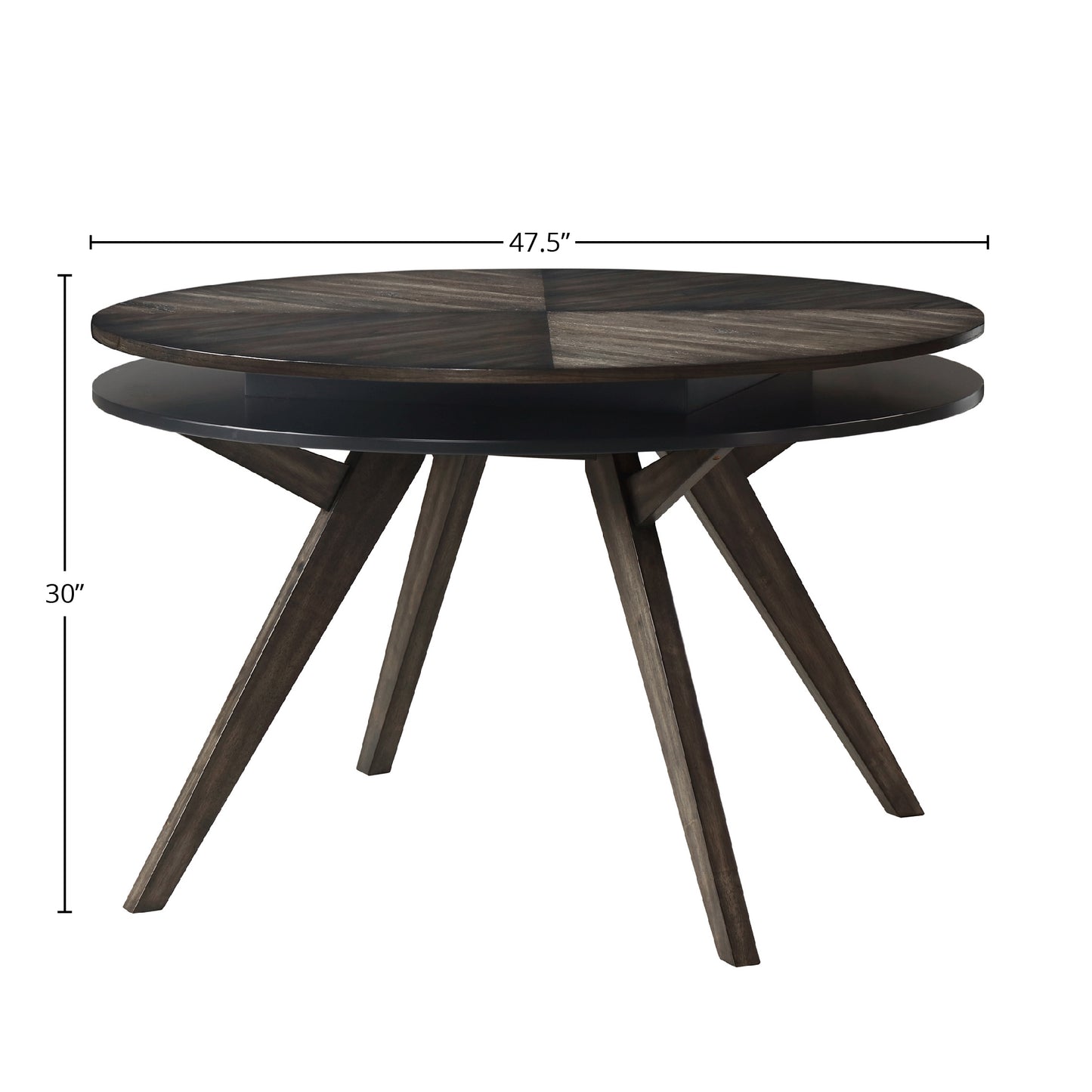 Lennox Round Dining Table, Dark Tobacco