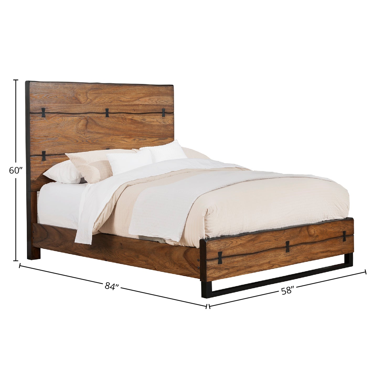 Live Edge Full Size Panel Bed, Tobacco