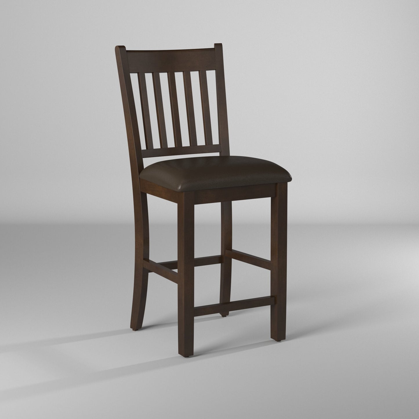 Capitola Set of 2 Faux Leather Pub Chairs, Espresso