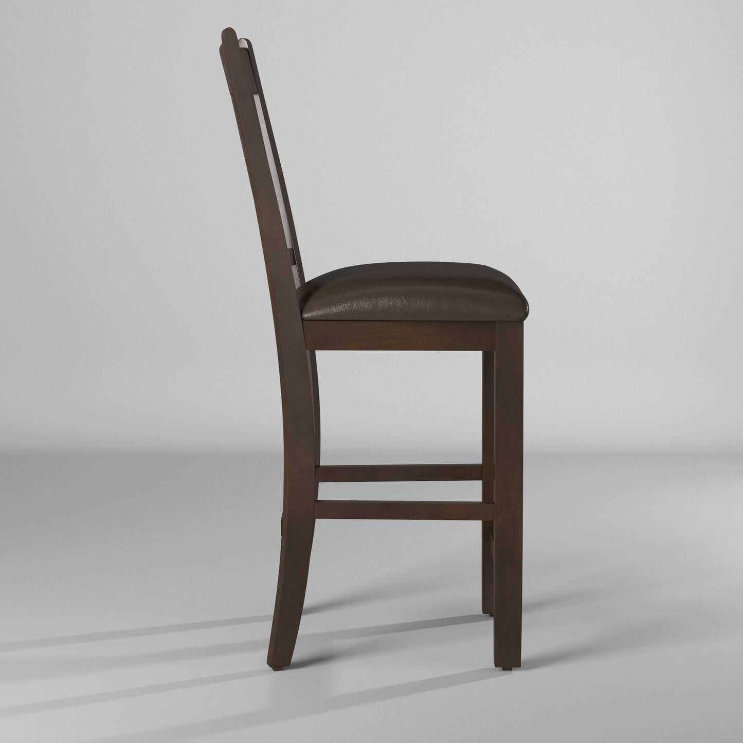 Capitola Set of 2 Faux Leather Pub Chairs, Espresso