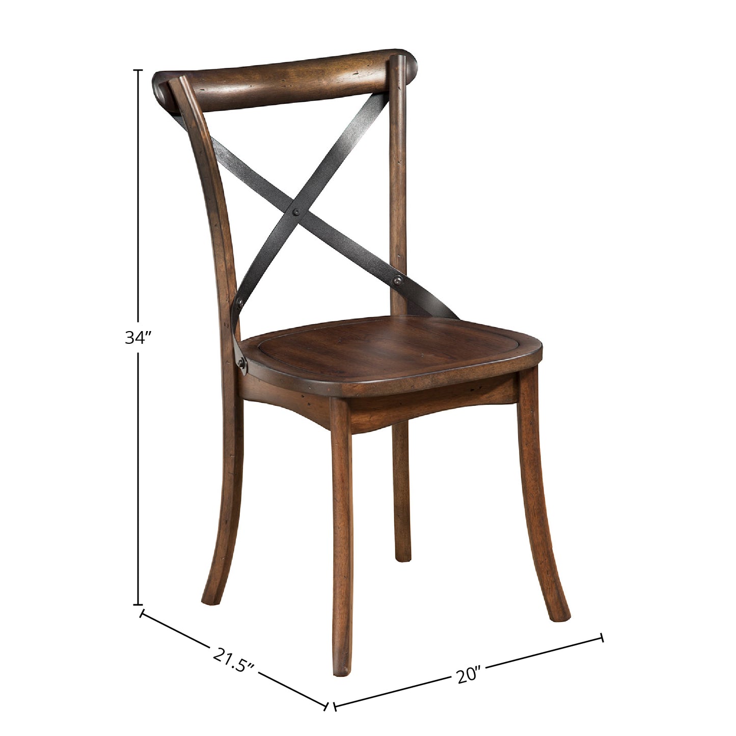 Arendal Set of 2 Side Chairs, Burnished Dark Oak