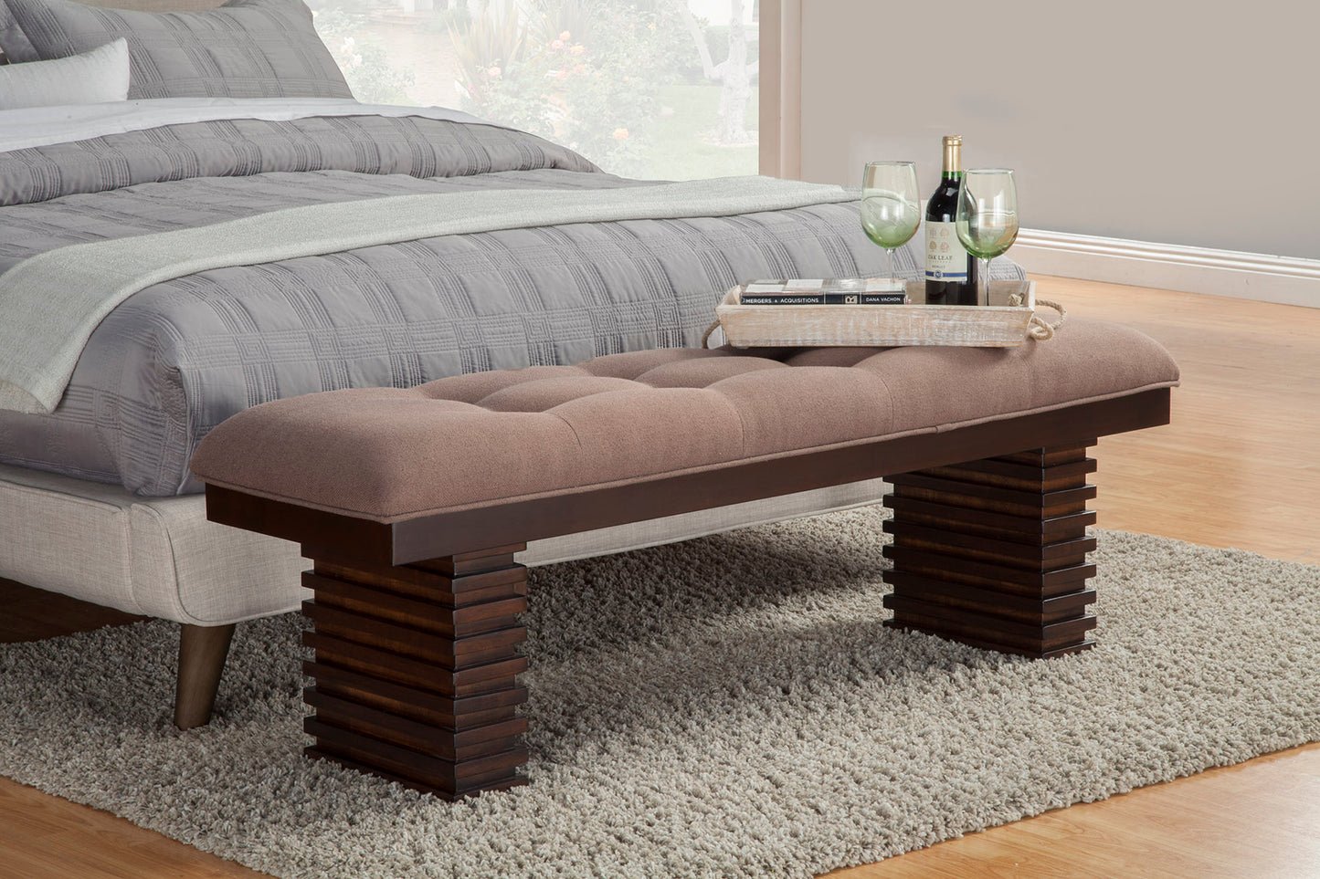 Trulinea Upholstered Dining Bench, Dark Espresso