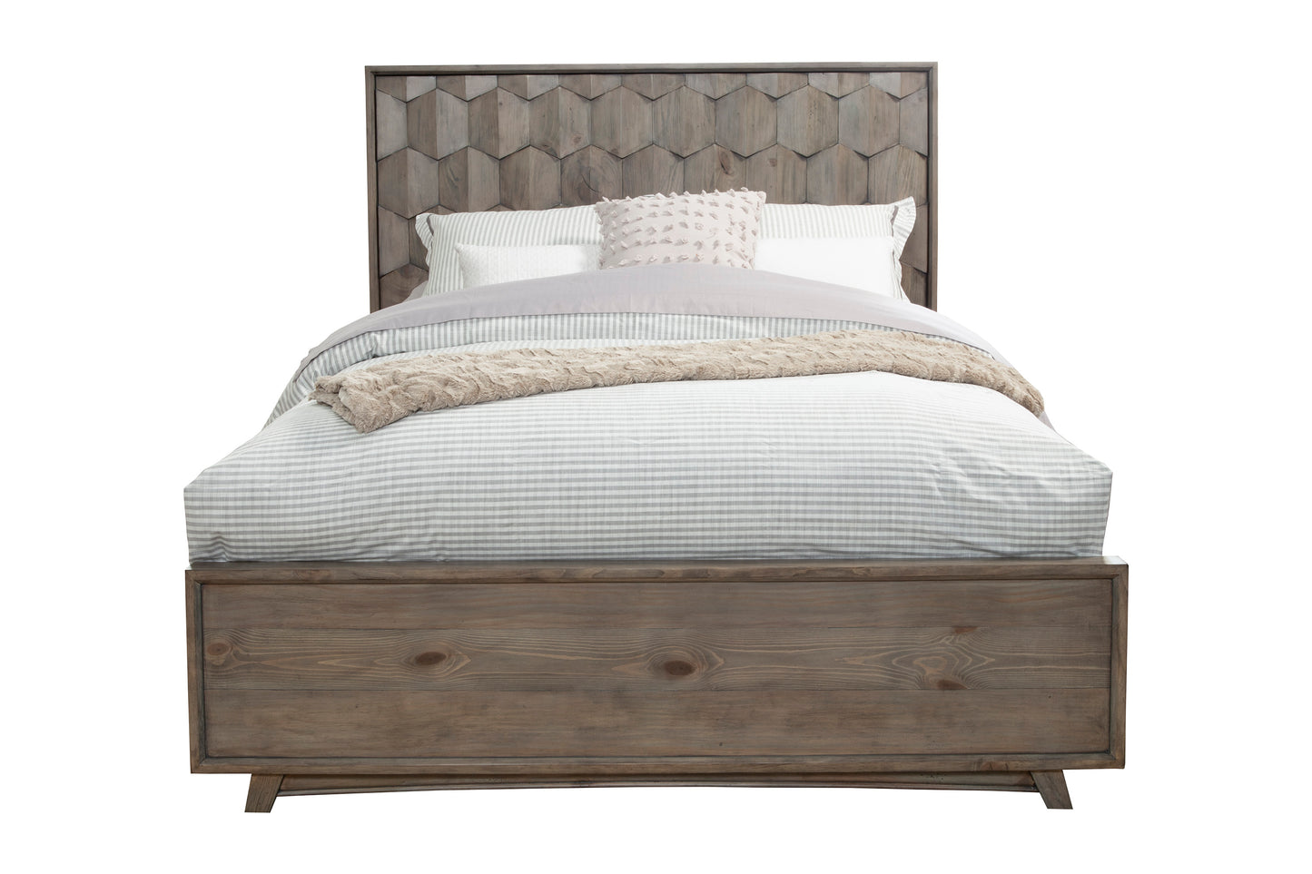 Shimmer Queen Panel Bed, Antique Grey