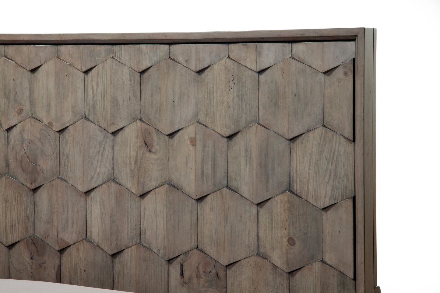 Shimmer Queen Panel Bed, Antique Grey