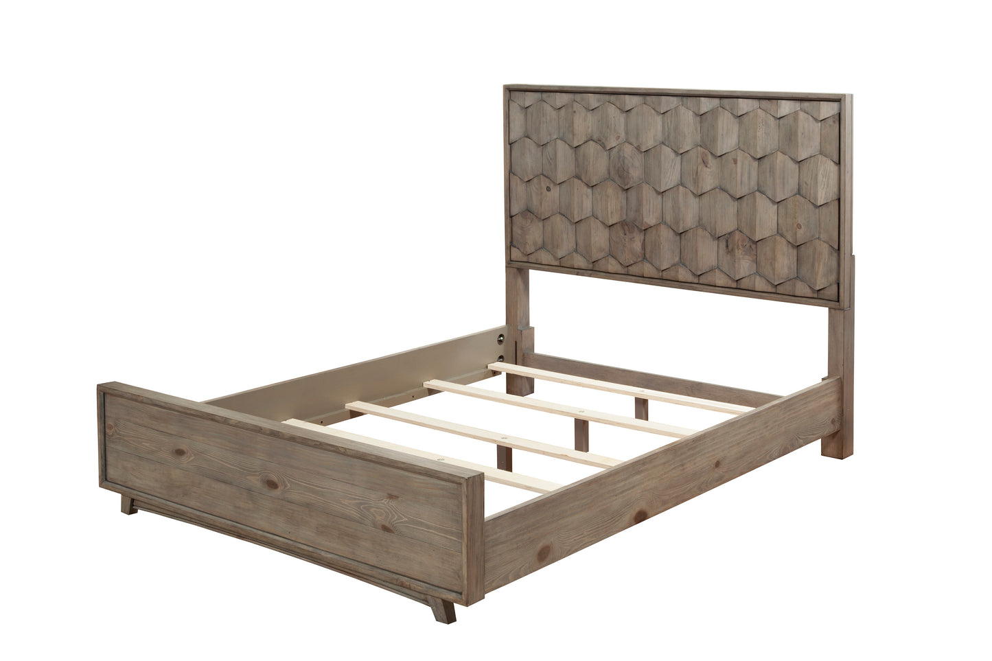 Shimmer Queen Panel Bed, Antique Grey