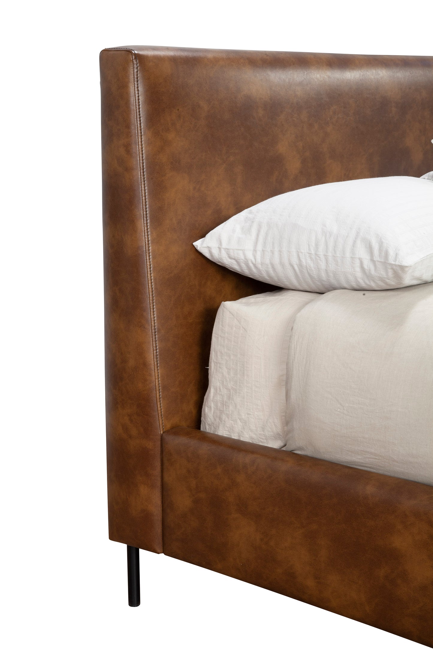 Sophia Queen Faux Leather Platform Bed, Brown