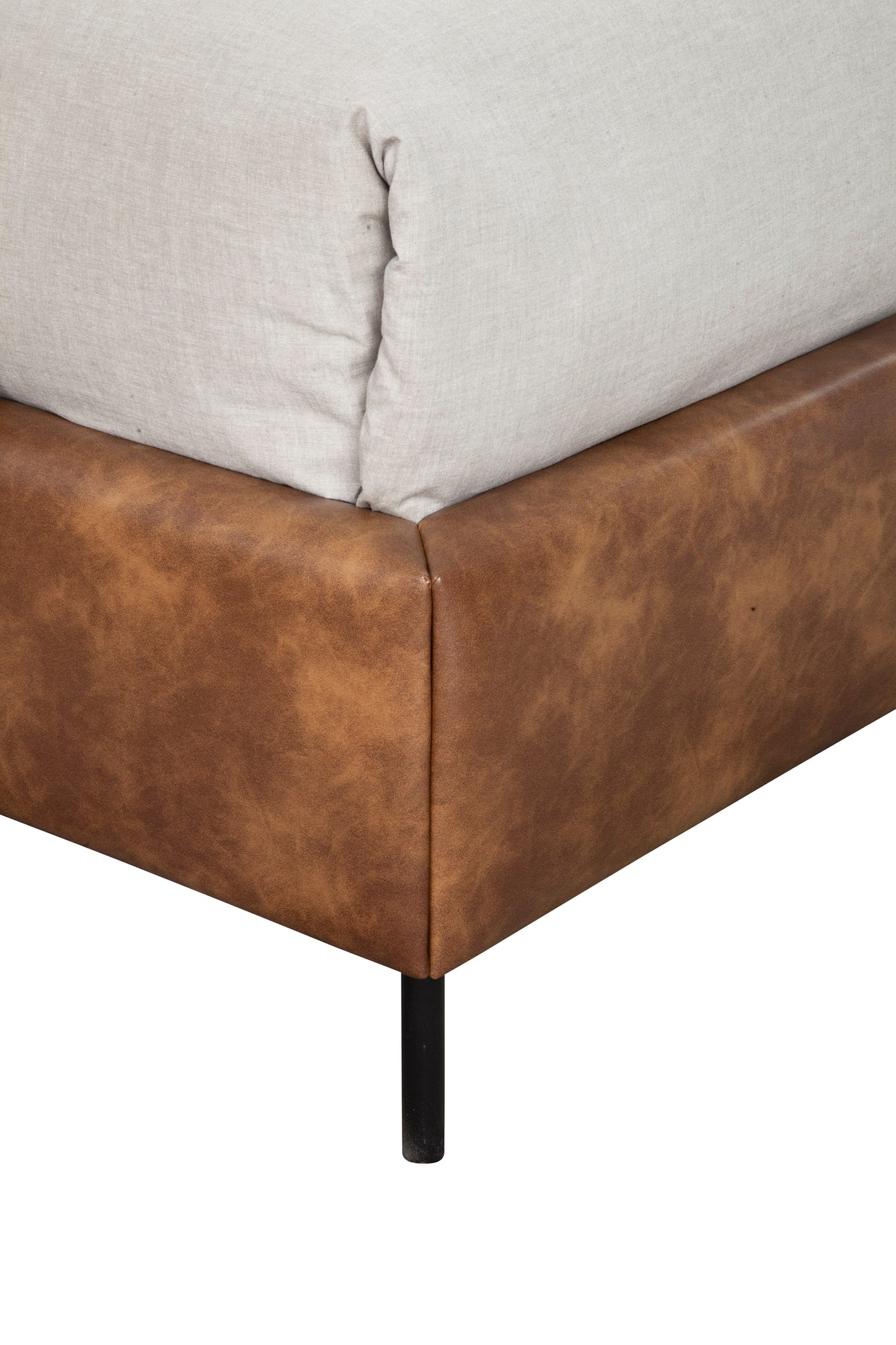 Sophia Queen Faux Leather Platform Bed, Brown