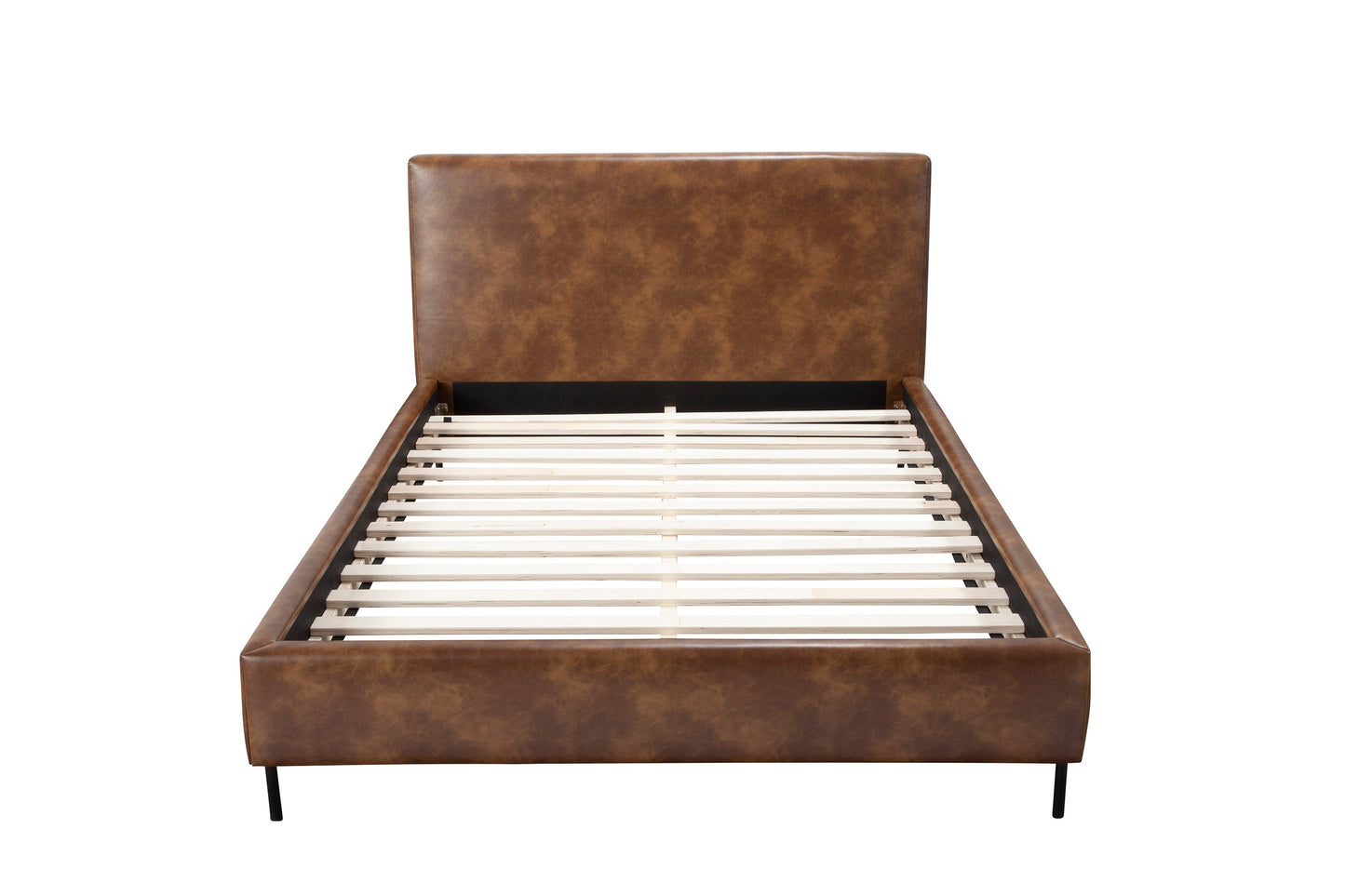 Sophia California King Faux Leather Platform Bed, Brown